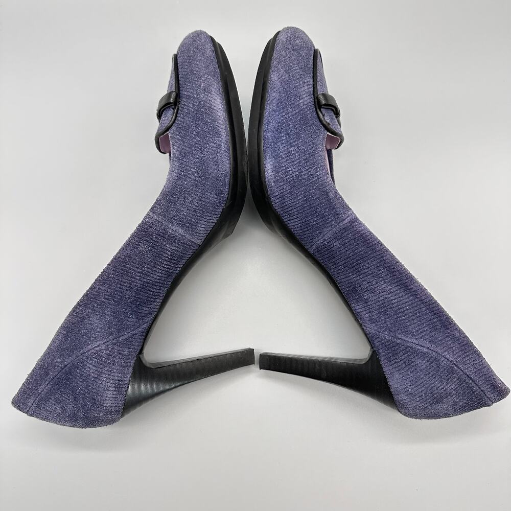 Johnston and Murphy Navy Blue Corduroy Platform Heels Pumps Womens 10M - Picture 4 of 11